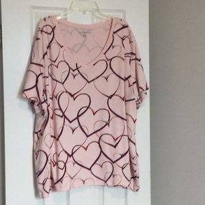 Cotton heart design t shirt
